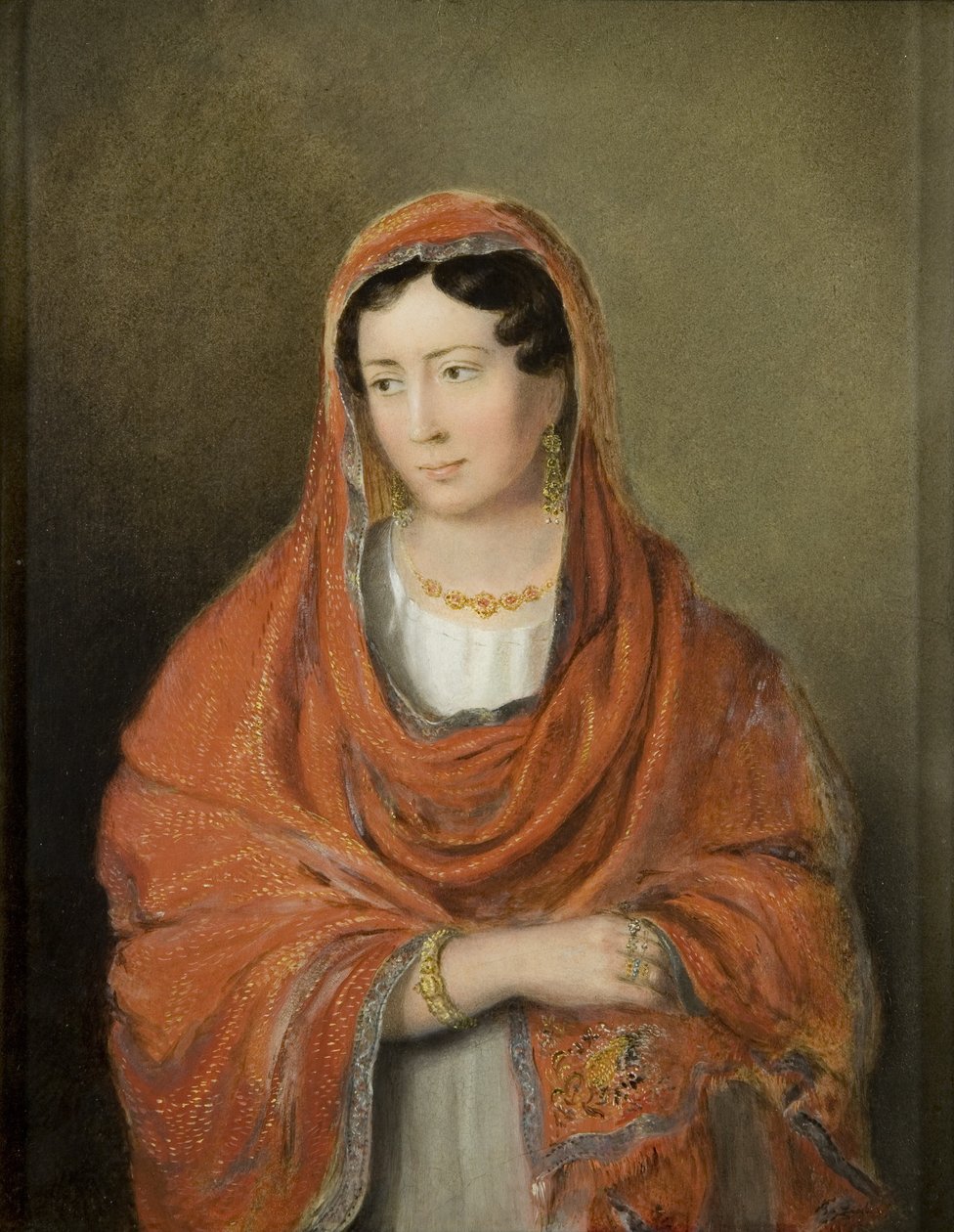 Bir Hanımefendinin Portresi, c.1820 (değirmen tahtasında yağlı boya) by Rolinda Sharples