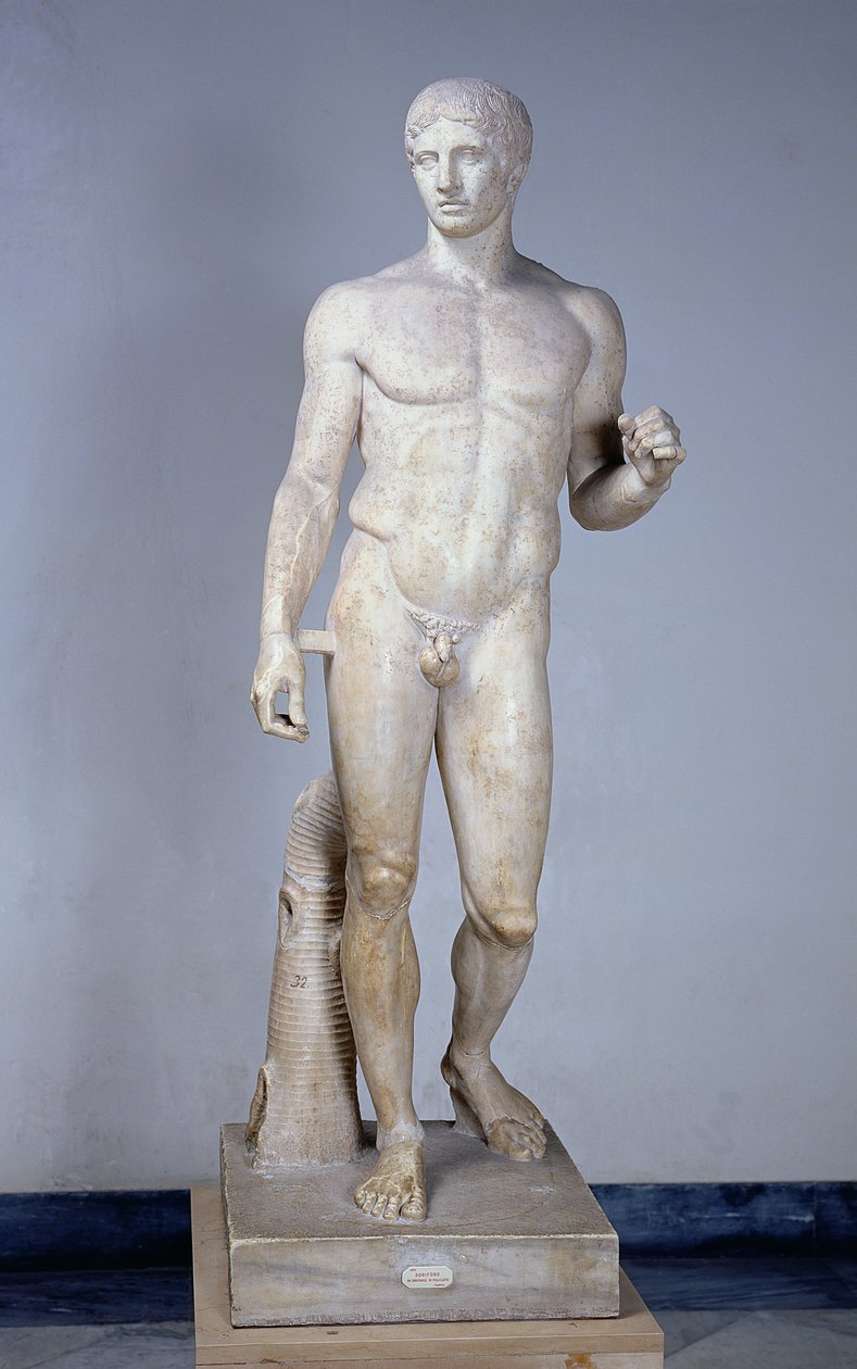 Atlet, Pompeii'deki (mermer) Polykleitos'un orijinalinden sonra Roma kopyası (fl.c.450-c.415 BC) (detay için bkz. 119500) by Roman