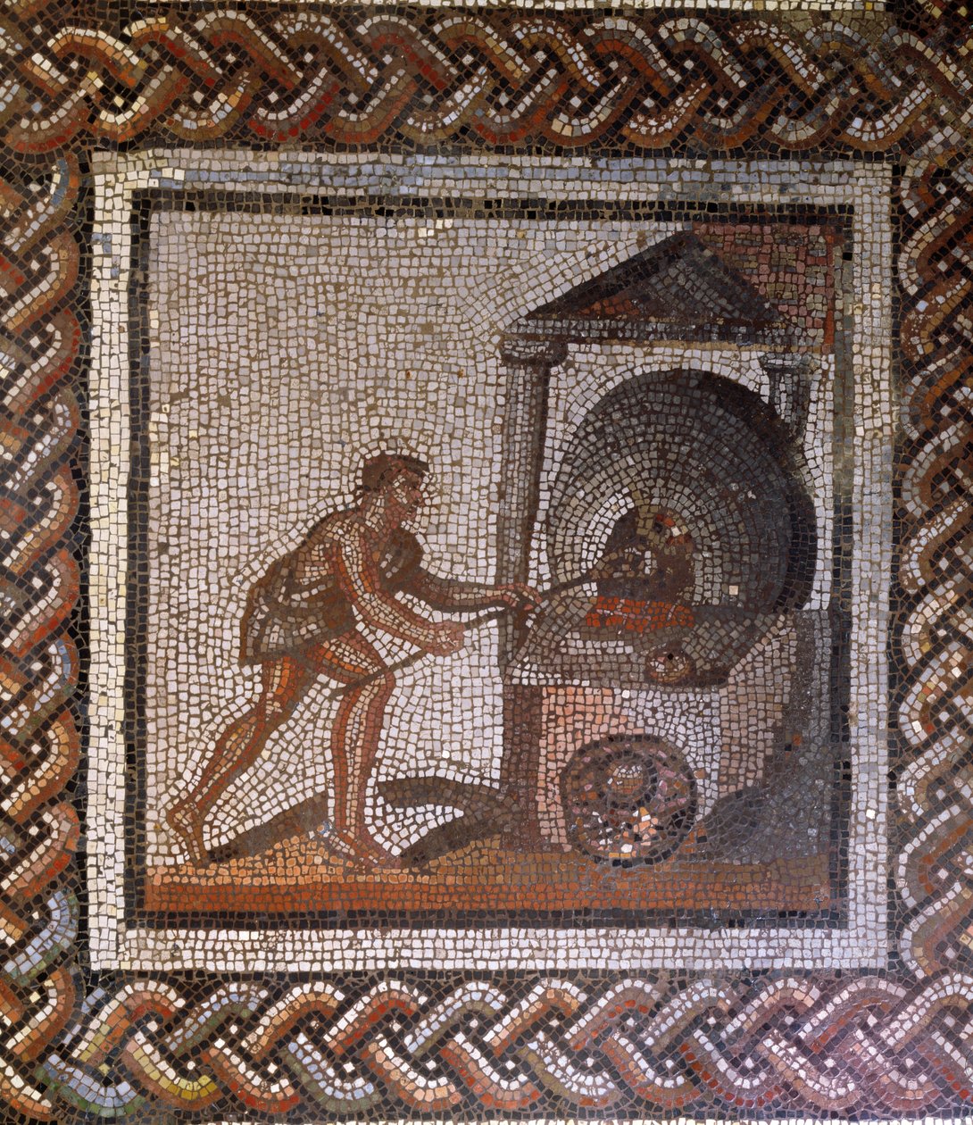 Aslen Saint-Romain-en-Gal, Rhone-Alpes, Fransa, MS 3. yüzyıla ait fırın ve ekmek fırını (mozaik) by Roman