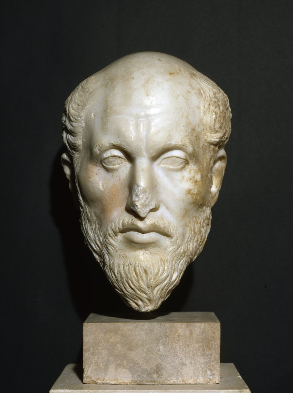 Plotinus büstü, c.350-70 (mermer) by Roman
