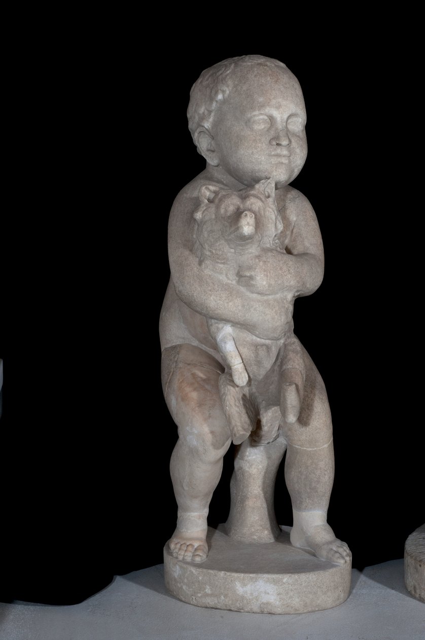 Köpekli çocuk (mermer) by Roman