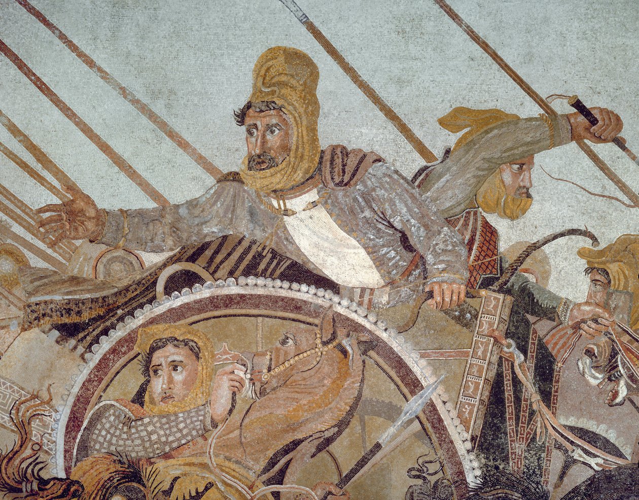 Darius III, 154003 tarihli Alexander Mozaik mozaik detayından by Roman