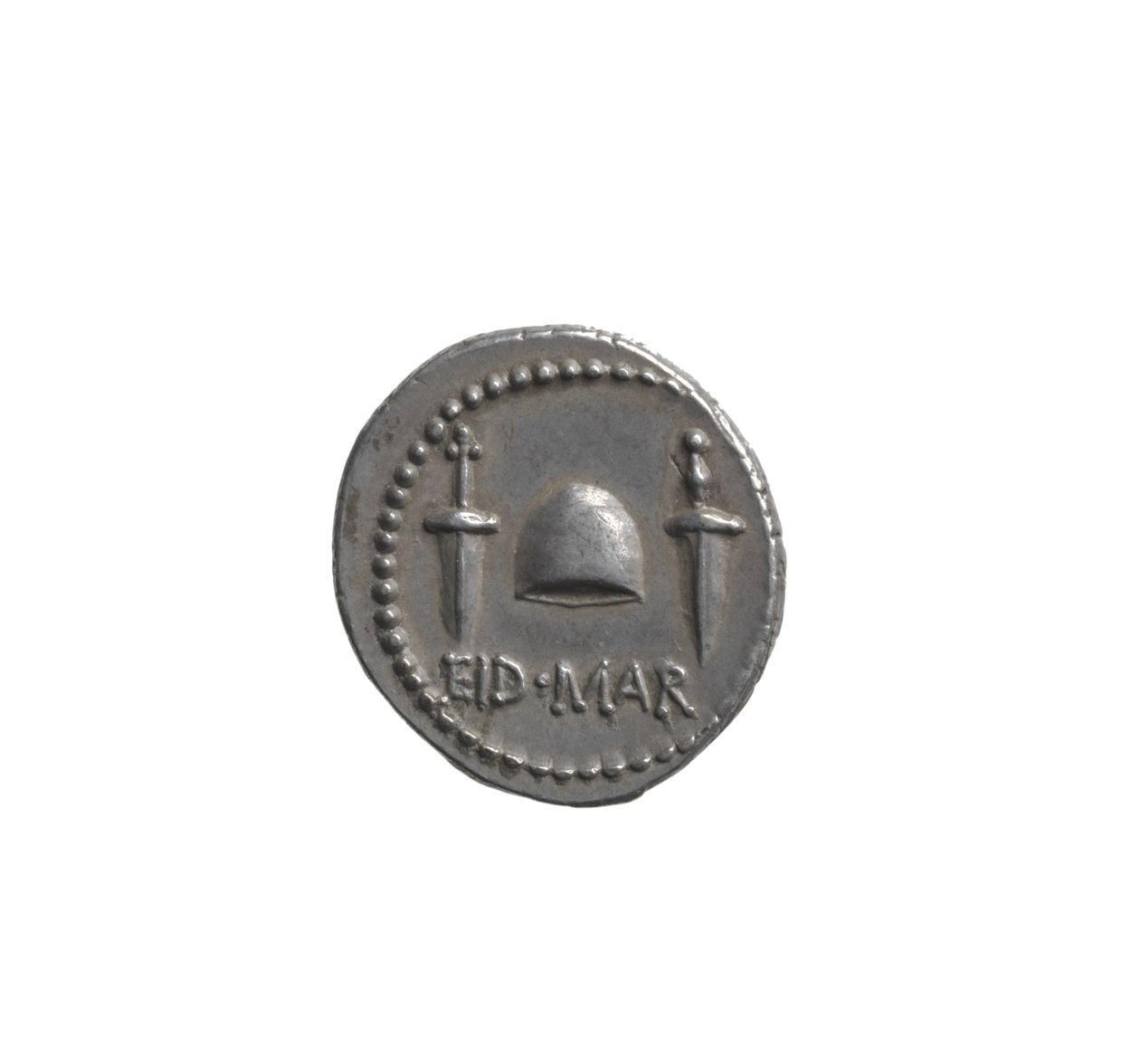 Brutus'un başını tasvir eden Denarius (gümüş) by Roman