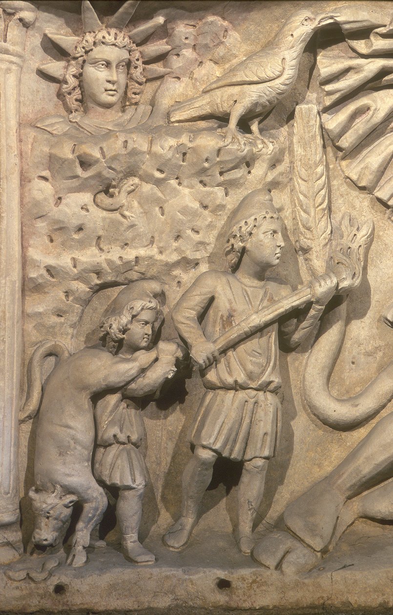 Mithraik Altar mermeri üzerindeki kabartmanın detayı by Roman