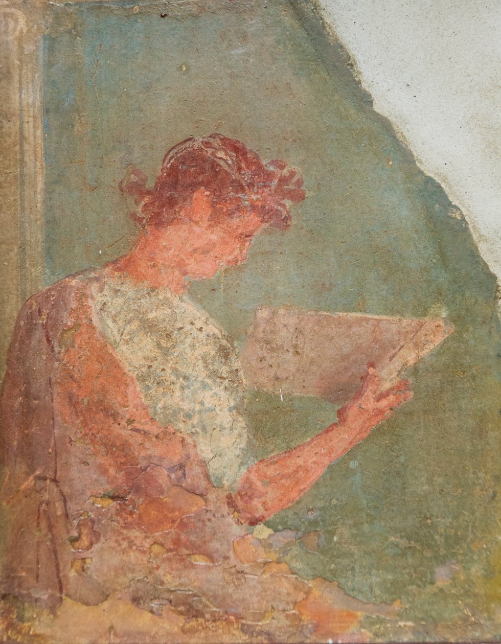 okuyan bir kızın freski by Roman