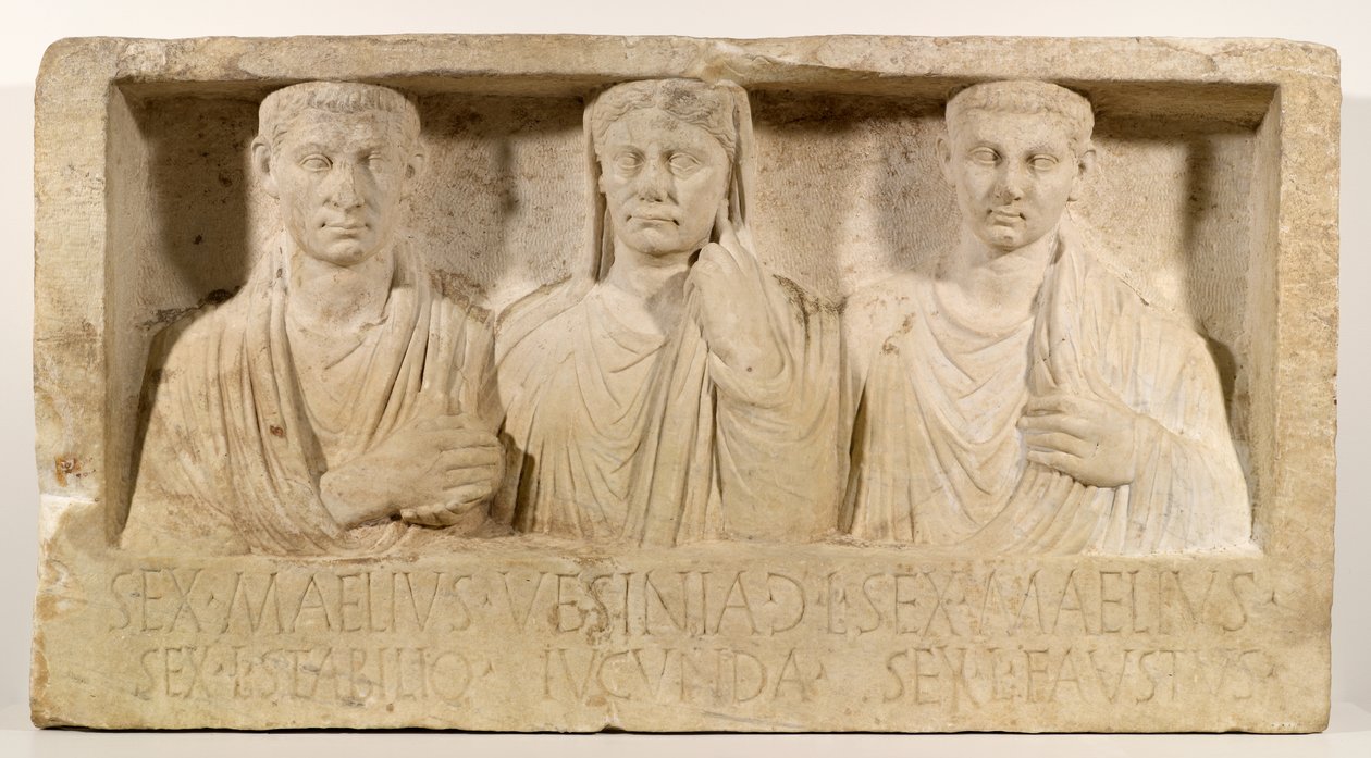 Sextus Maelius Stabilio, Vesinia Iucunda ve Sextus Maelius Faustus için Cenaze Anıtı by Roman