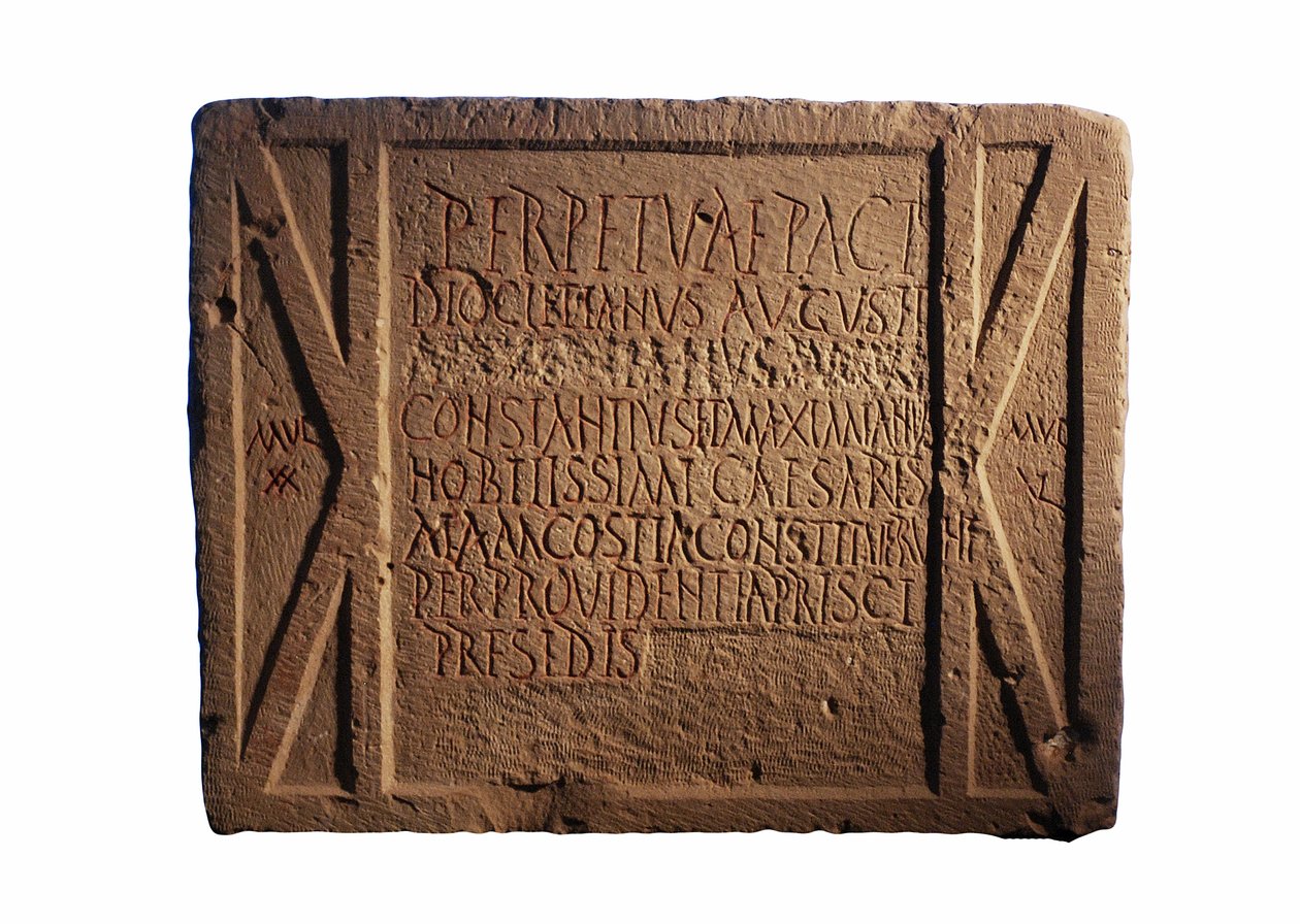 Bir Roma ordusu karakolundaki yazıt, Yotvata, güney Negev, İsrail, MS 297-303 by Roman