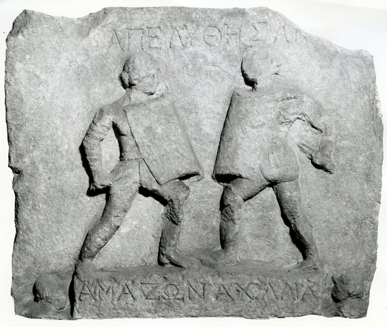 İki kadın Gladyatörü anan Mermer Kabartma, 1.-2. Yüzyıl (kabartma) by Roman