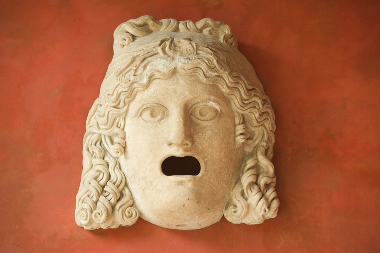 Ağzı açık maske, Roma İmparatorluk Dönemi (MÖ 30-500) (mermer) by Roman