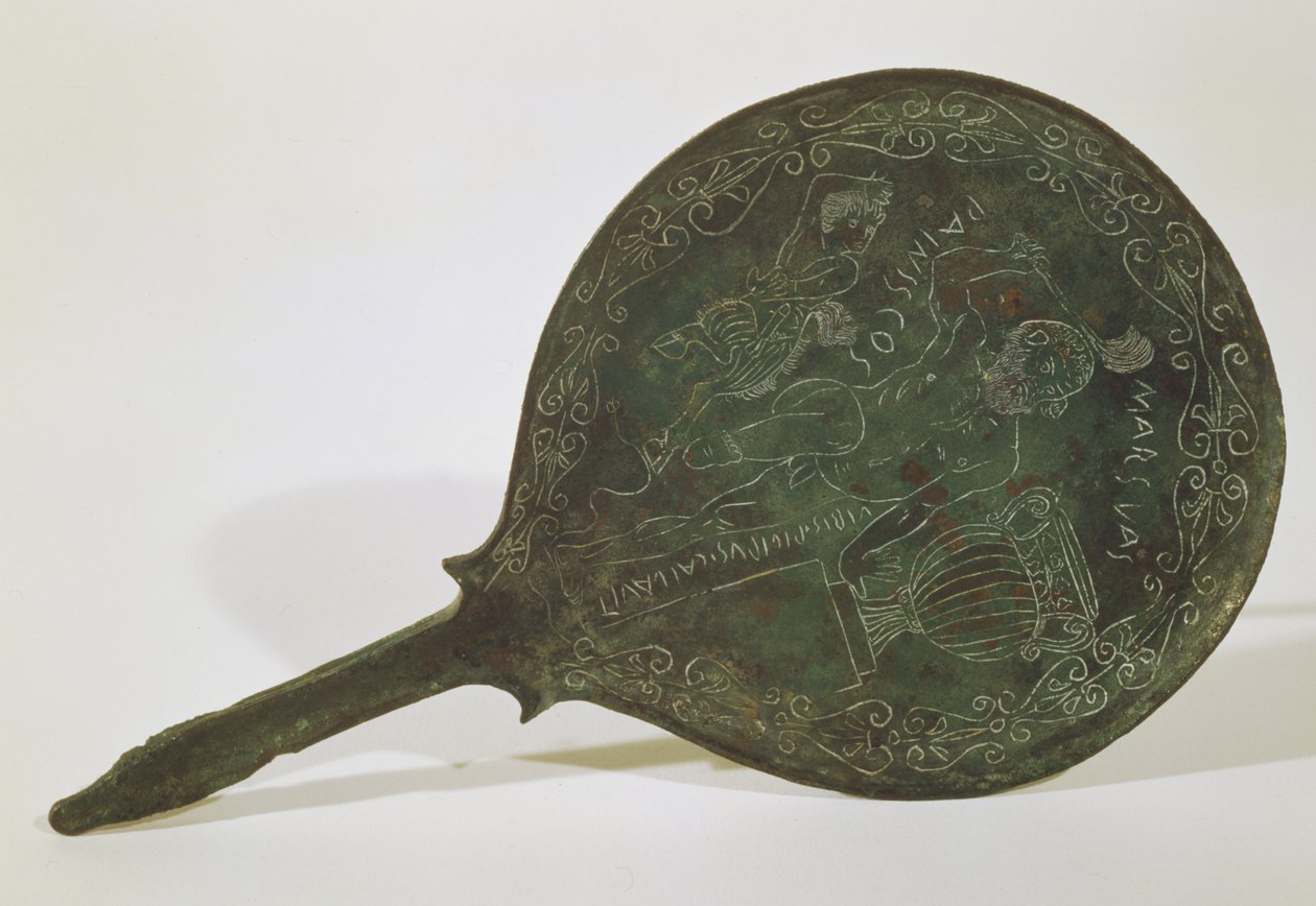 Marsia, Prenestino (bronz) imzalı ayna by Roman
