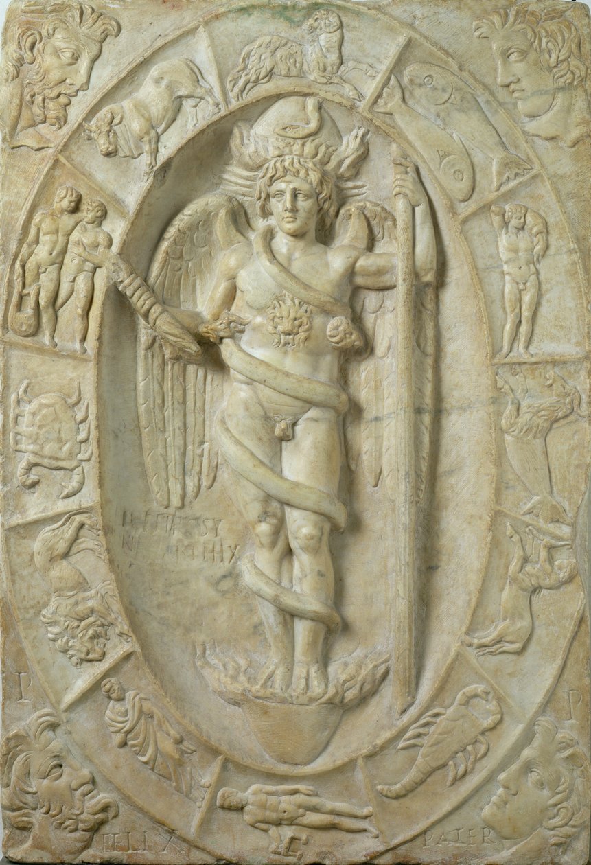 Genç bir tanrıyı temsil eden Mithra kabartması, belki Mithra (mermer) by Roman