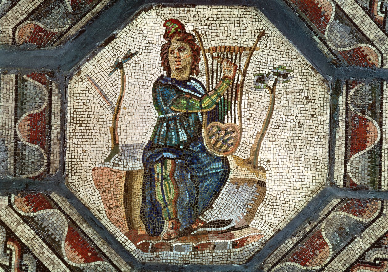 Hayvanları Büyüleyen Orpheus (mozaik) by Roman