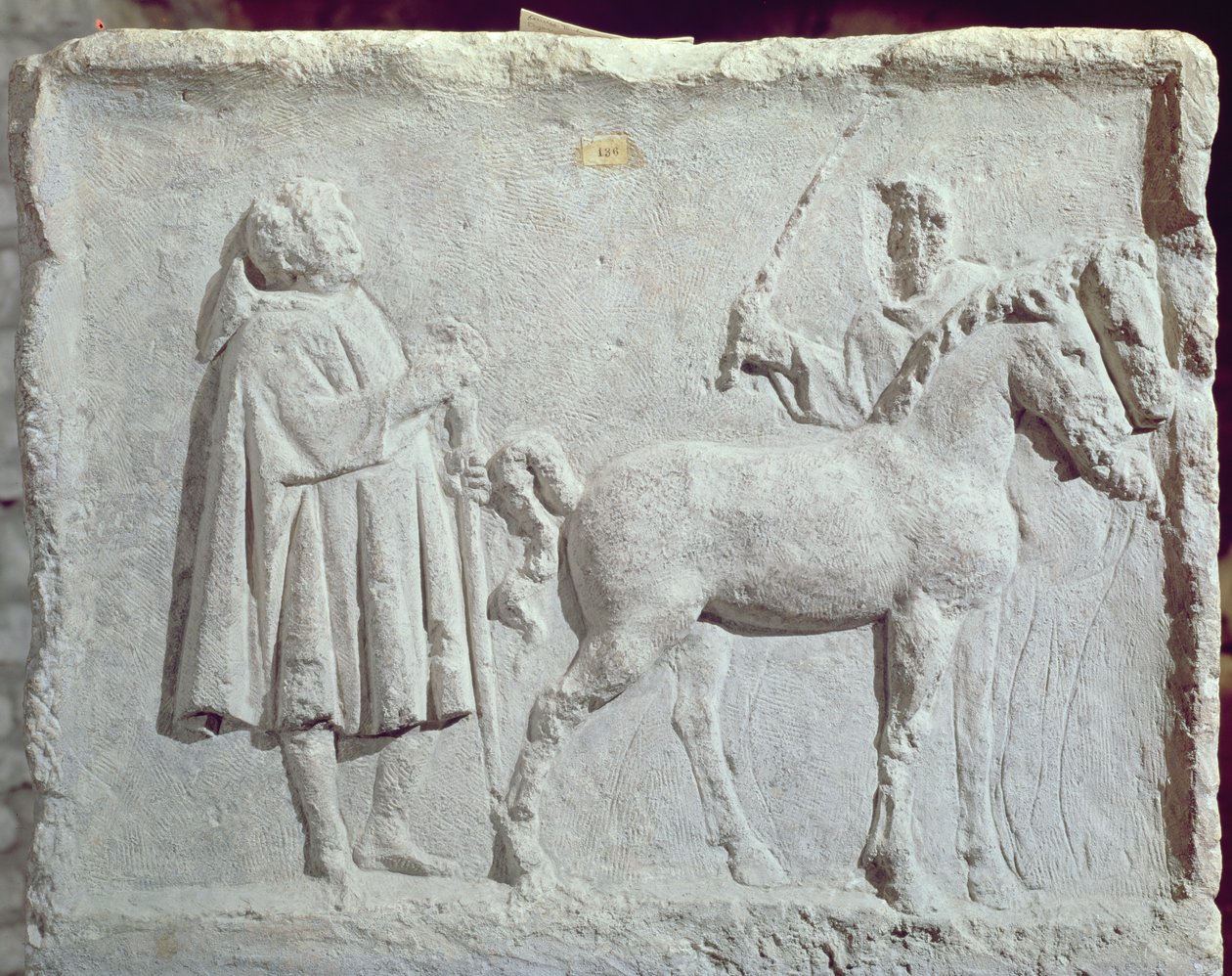 Bir at pazarını betimleyen kabartma, MS 2.-3. yy by Roman