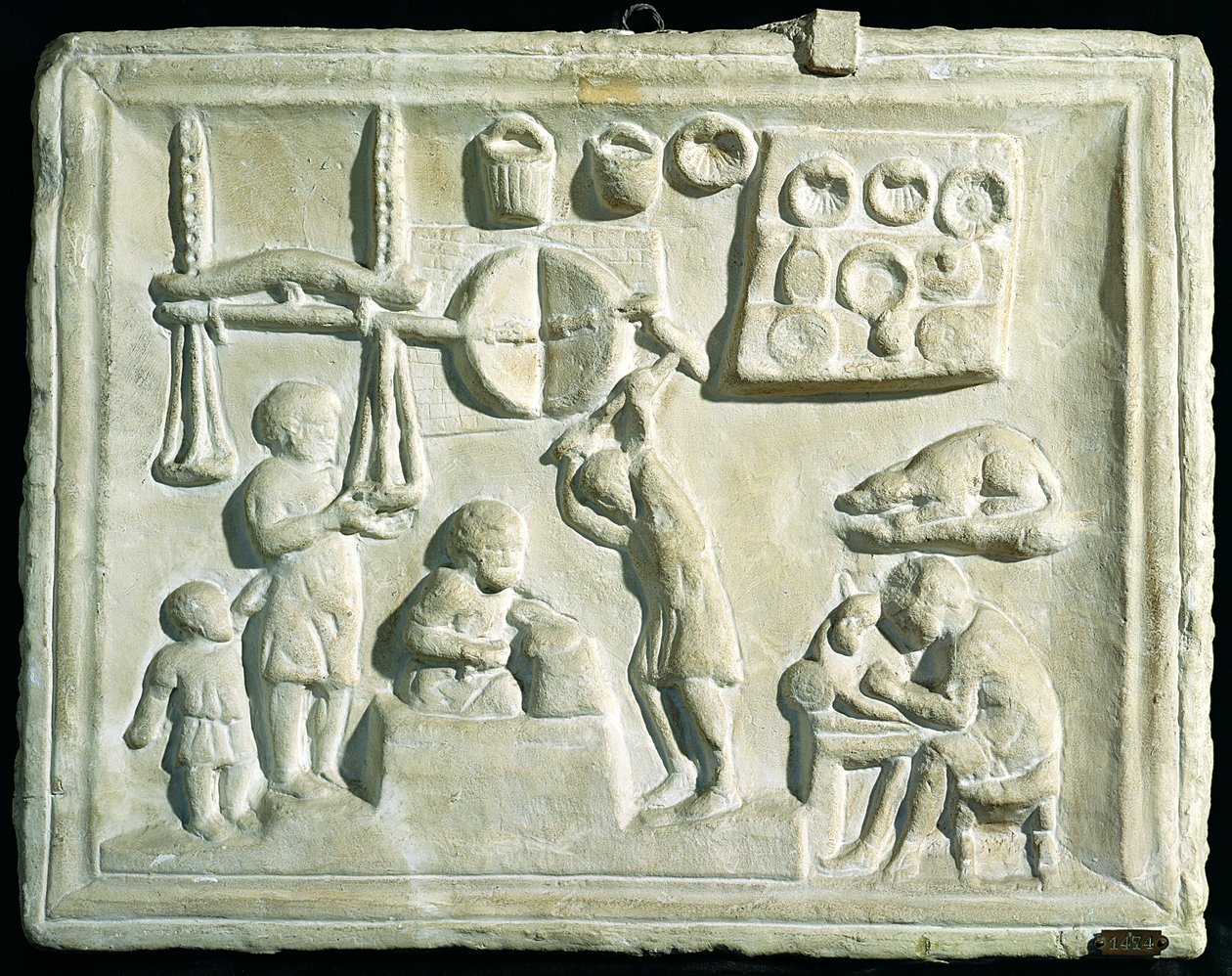 Bir demirhanenin içini gösteren kabartma by Roman