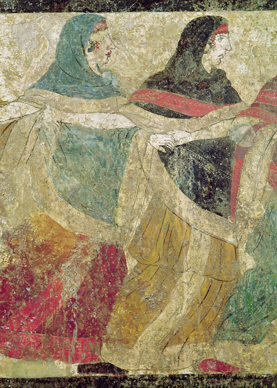 Ritüel Cenaze Dansı, iki kadın fresk detayının detayı 82778 by Roman