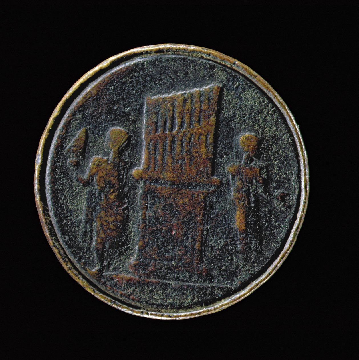 Bir organı tasvir eden Roma parası (bronz) by Roman