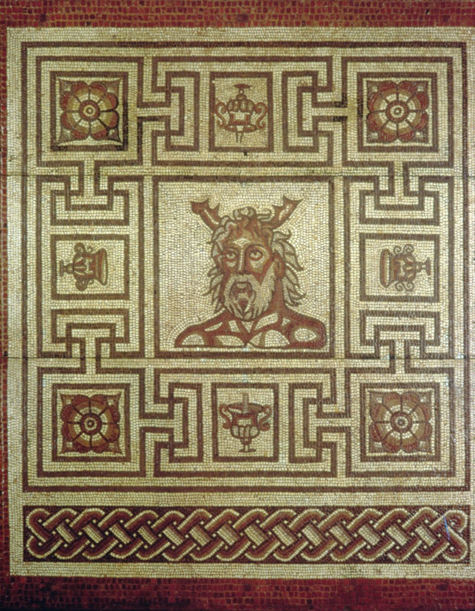 Deniz Tanrısı mozaiği, Insula IV Binası 8, MS 160-190 dolayları (mozaik) by Roman