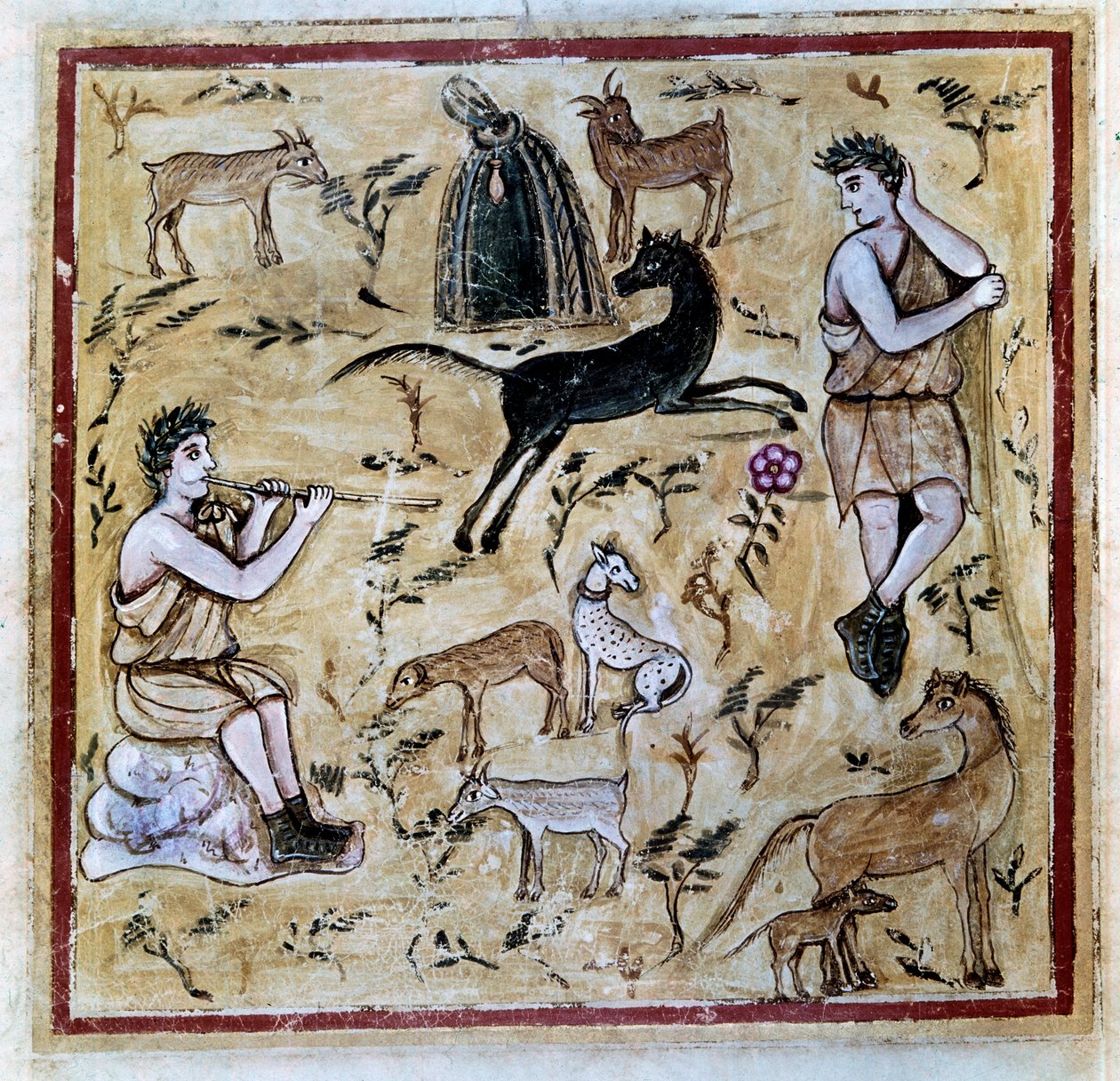 Sürüleriyle birlikte çobanlar, Codex Vergilius Romanus