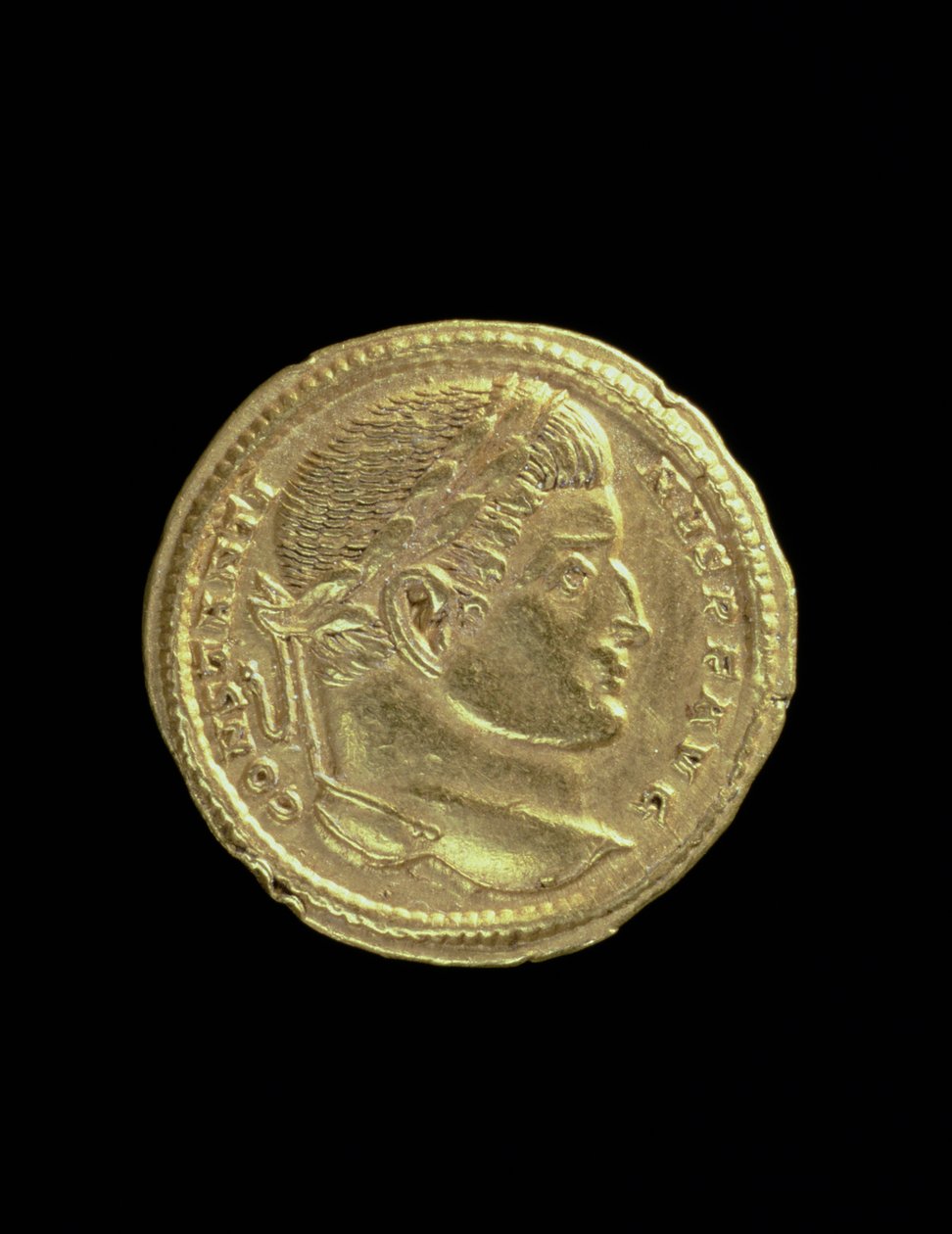 Solidus (ön yüz) Constantine, I the Great (MS 306-MS 337) çıplak büstü ve defne çelengi giyiyor. Yazıt: CONSTANTINVS PF AVG (tersi için bkz. 119151) by Roman
