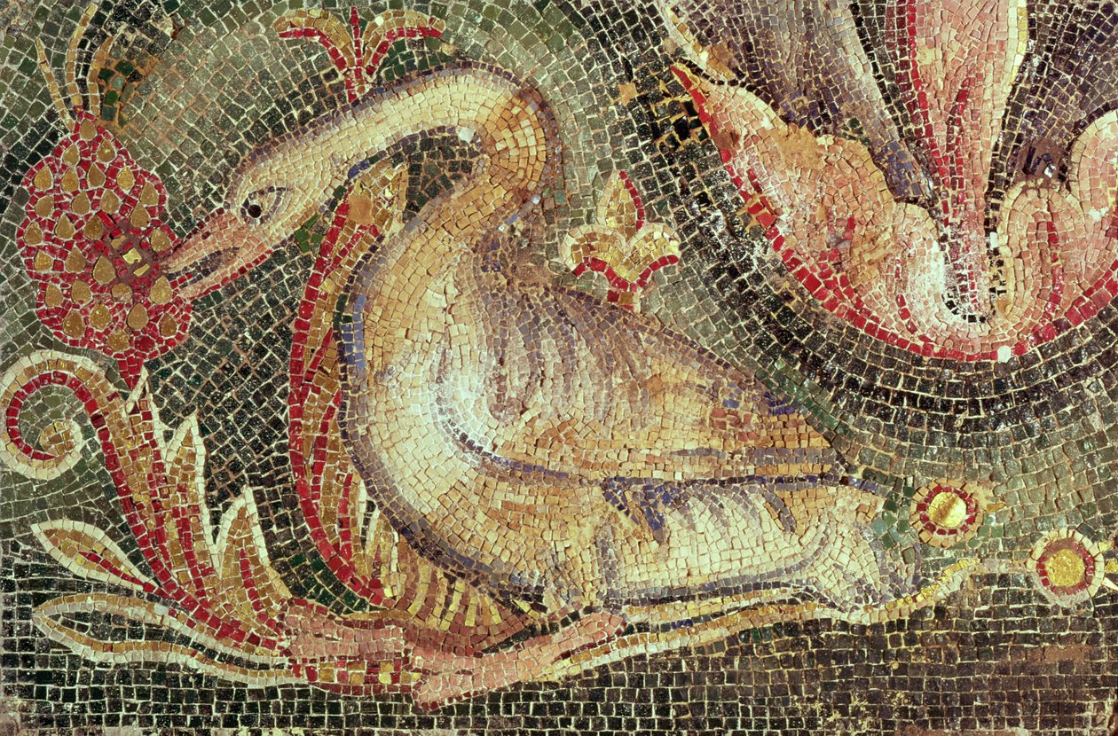 Kuğu, restore edilmiş c.1200 (mozaik) by Roman