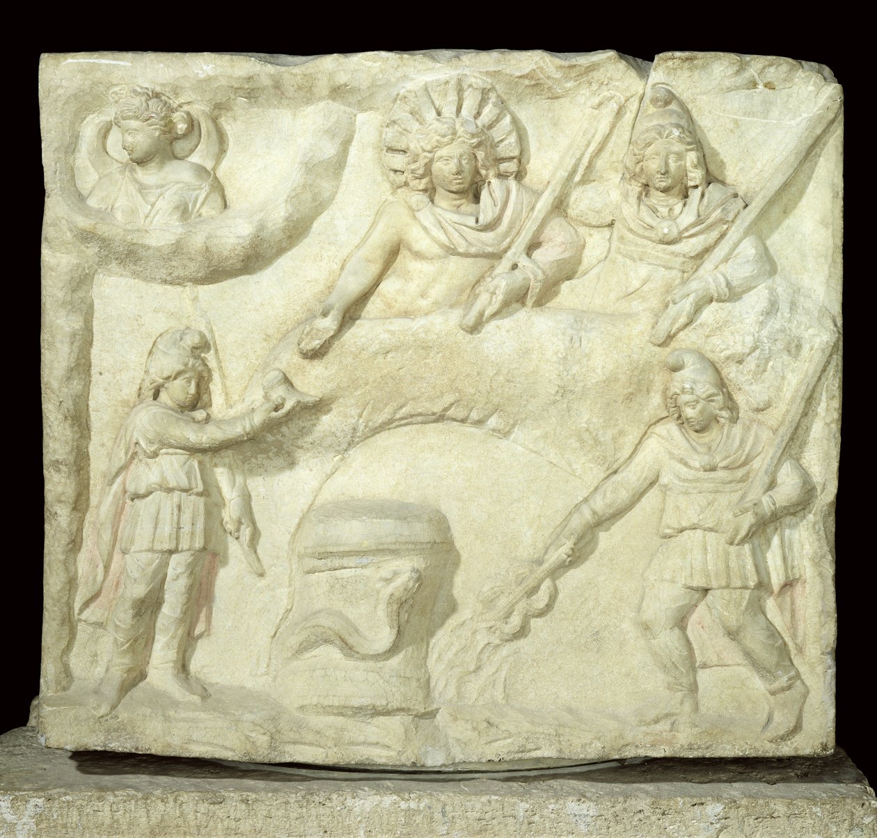 Mithras ve Güneş Ziyafeti, MS 2.-3. yüzyıl (mermer) (ayrıca bkz. 173164) by Roman
