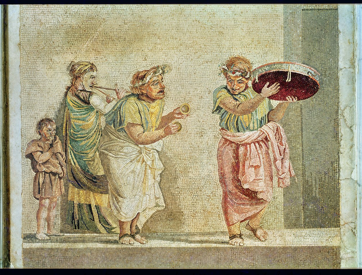Sokak Müzisyenleri, MÖ 100 dolayları (mozaik) by Roman