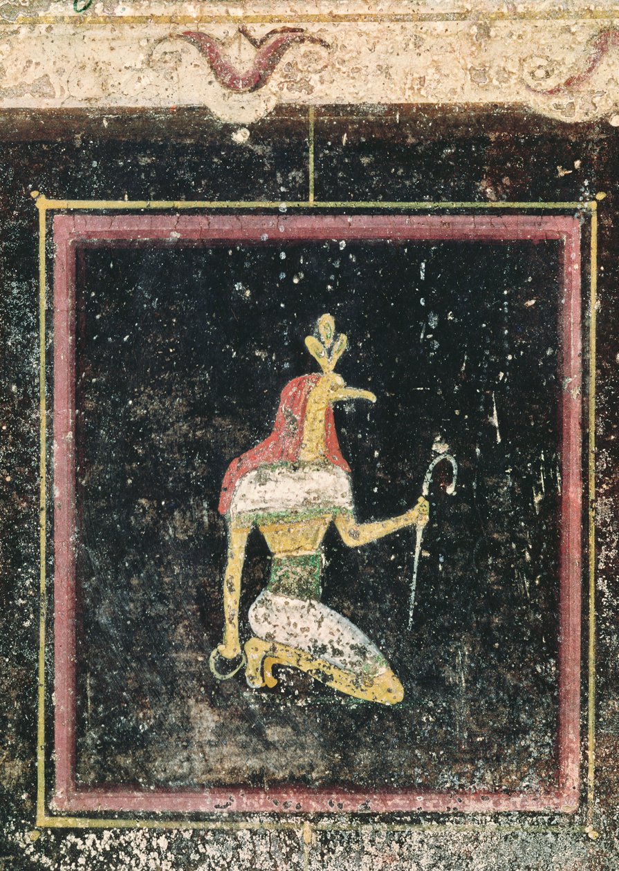 Thoth, Mısır tarzı tablolarla süslenmiş bir tabliniumdan detay, MÖ 27-14 dolayları by Roman
