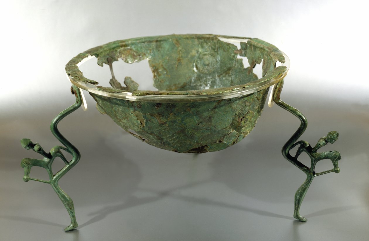 Tripod, 'La Rustica' Mezarı XLIII'den, Lanuvio (bronz) by Roman