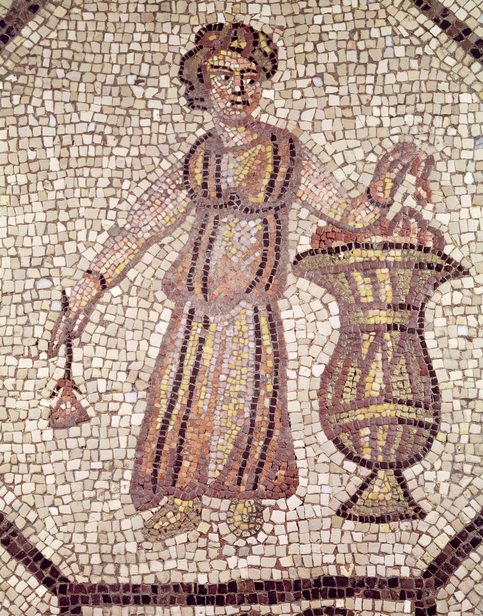 Çiçekli genç kız (mozaik) by Roman