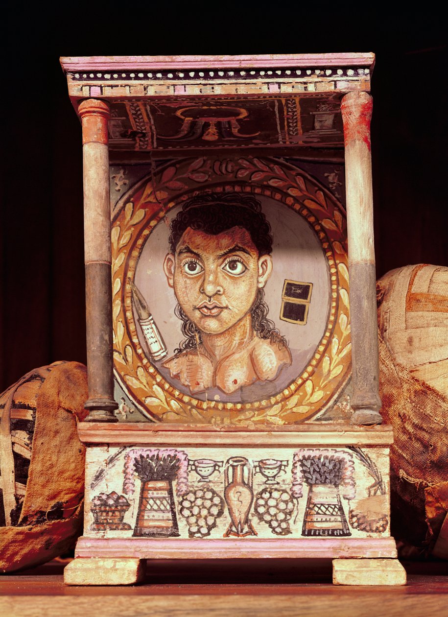 Teklifleri olan genç bir kızın portresi (panelde öfke) by Roman Period Egyptian