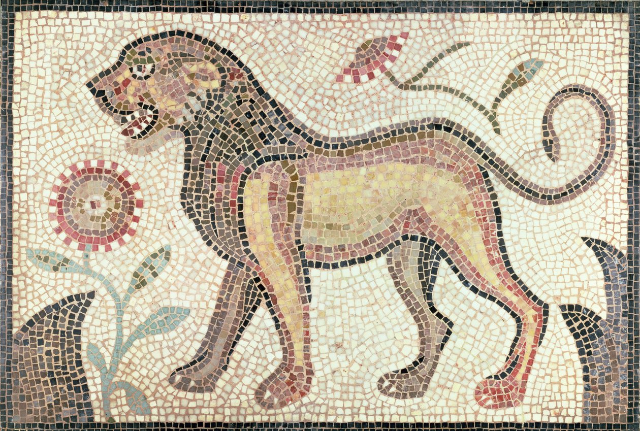 Tunuslu Aslan, muhtemelen MS 5. yüzyılın sonları (mozaik) by Roman Roman