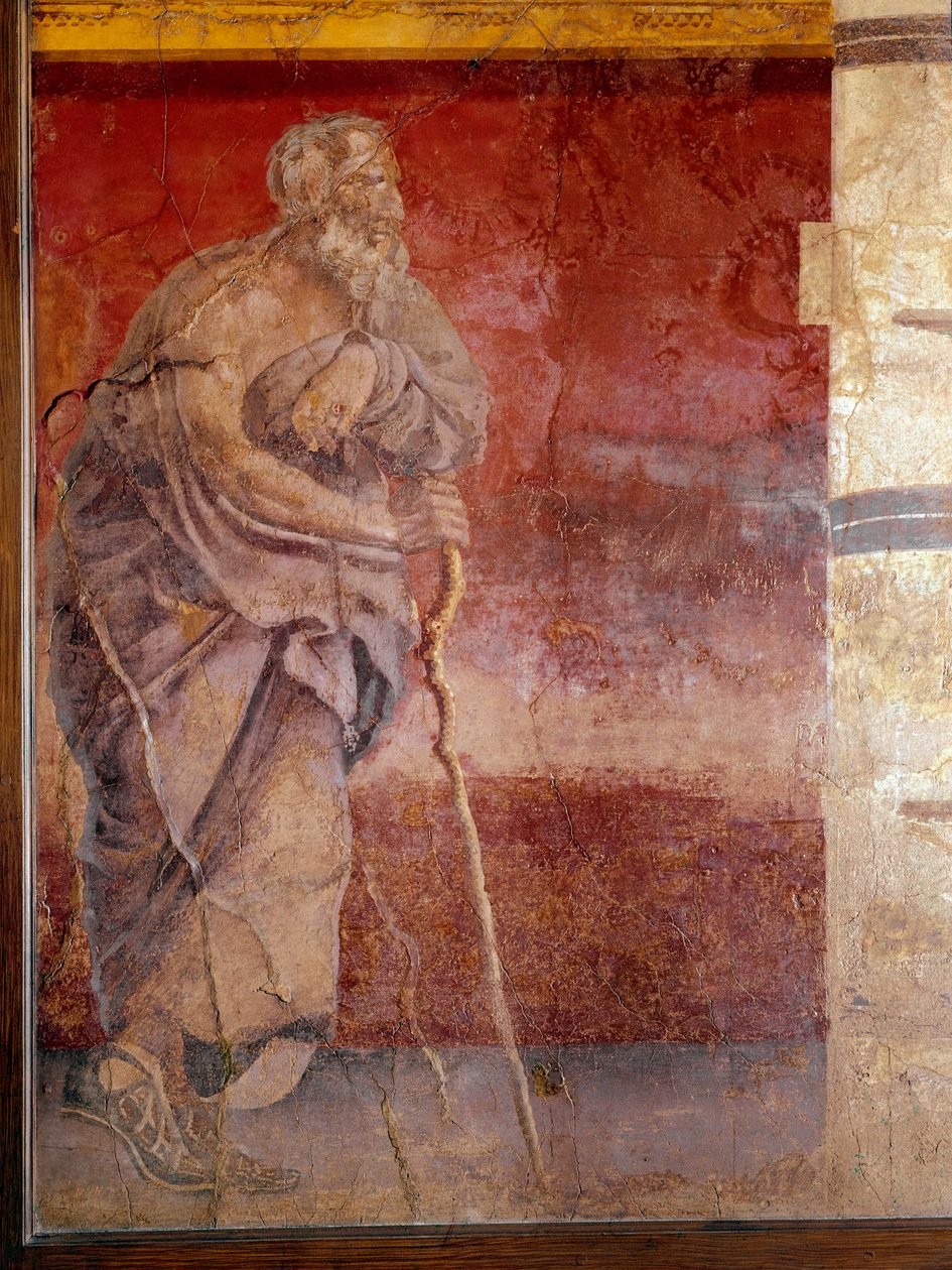 Bir filozof, detay (fresk by Roman
