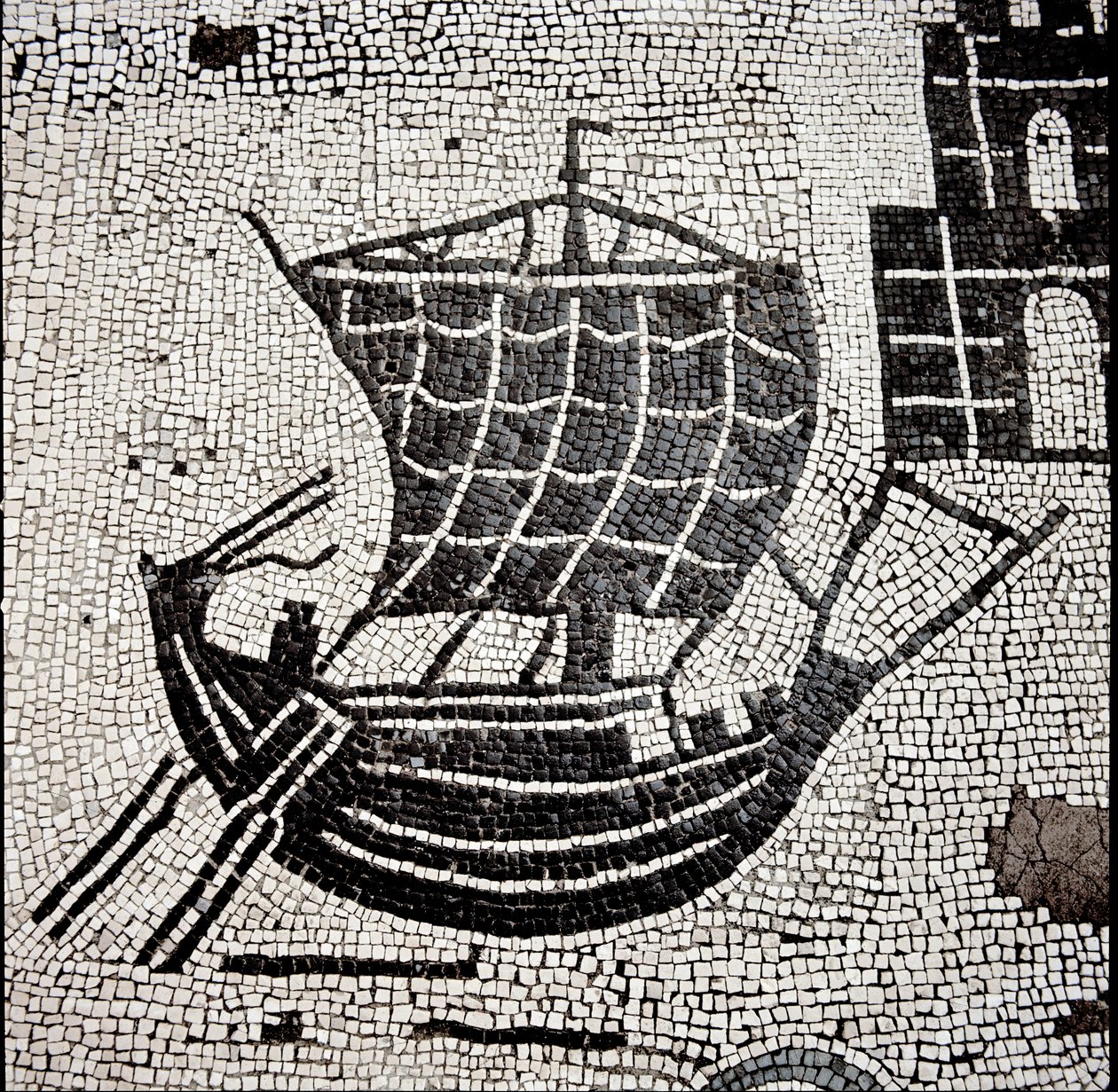 Ostia limanında bir gemi (mozaik by Roman
