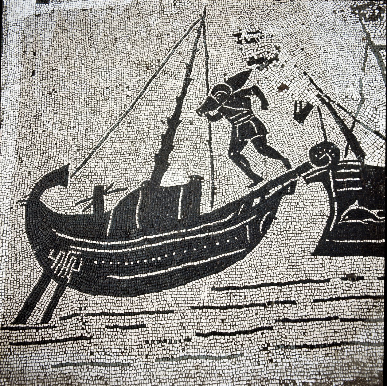 Ostia limanına dönen bir Cagliari gemisi (mozaik by Roman