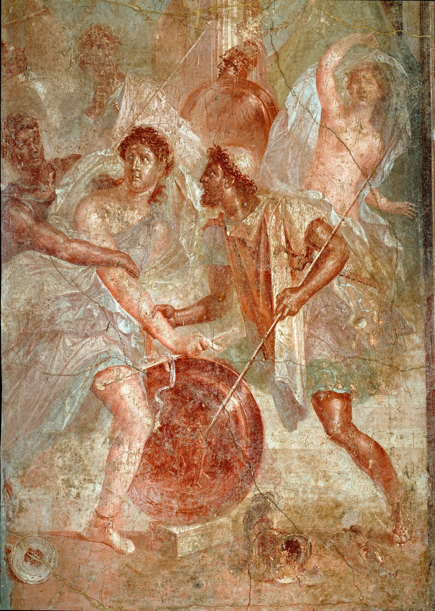 Kadın kılığına giren Aşil, Ulysses tarafından Pompei