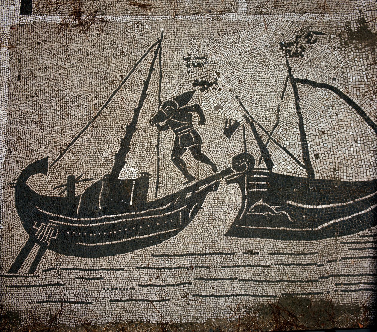 Antik Ostia (Ostia). Place des Corporations. Sabratha Denizciler Şirketi