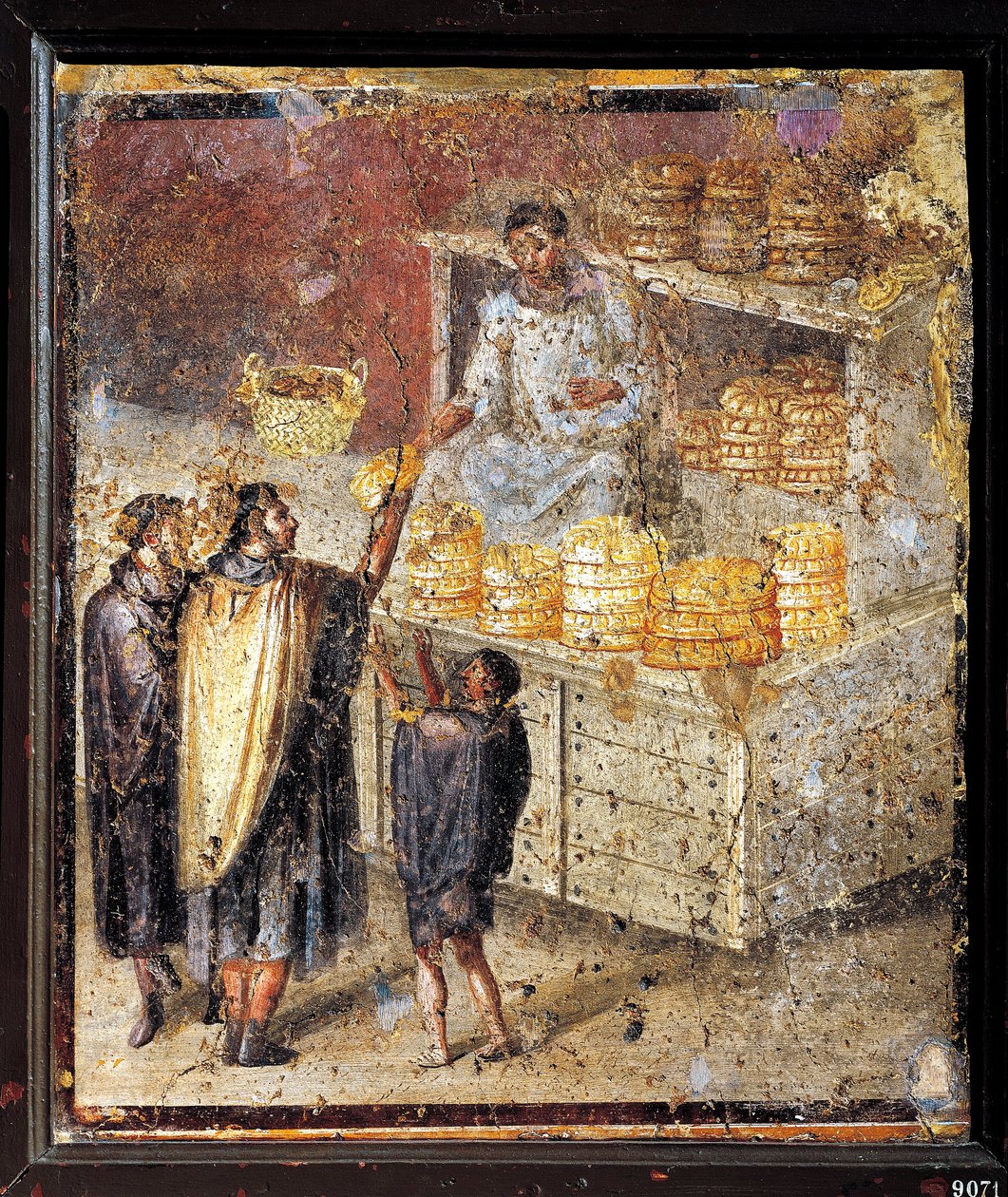 Ekmek bağışı ile antik Roma fresk by Roman