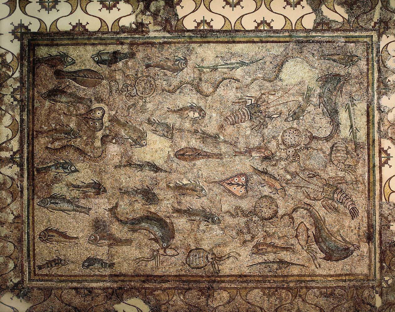 Roma sanatı: balık mozaiği. 3. yüzyılın başı. Tarragona. Ulusal Arkeoloji Müzesi. by Roman