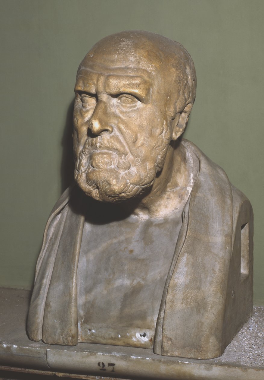 Chrysippus of Soli büstü, Helenistik orijinalin Roma kopyası (mermer) by Roman