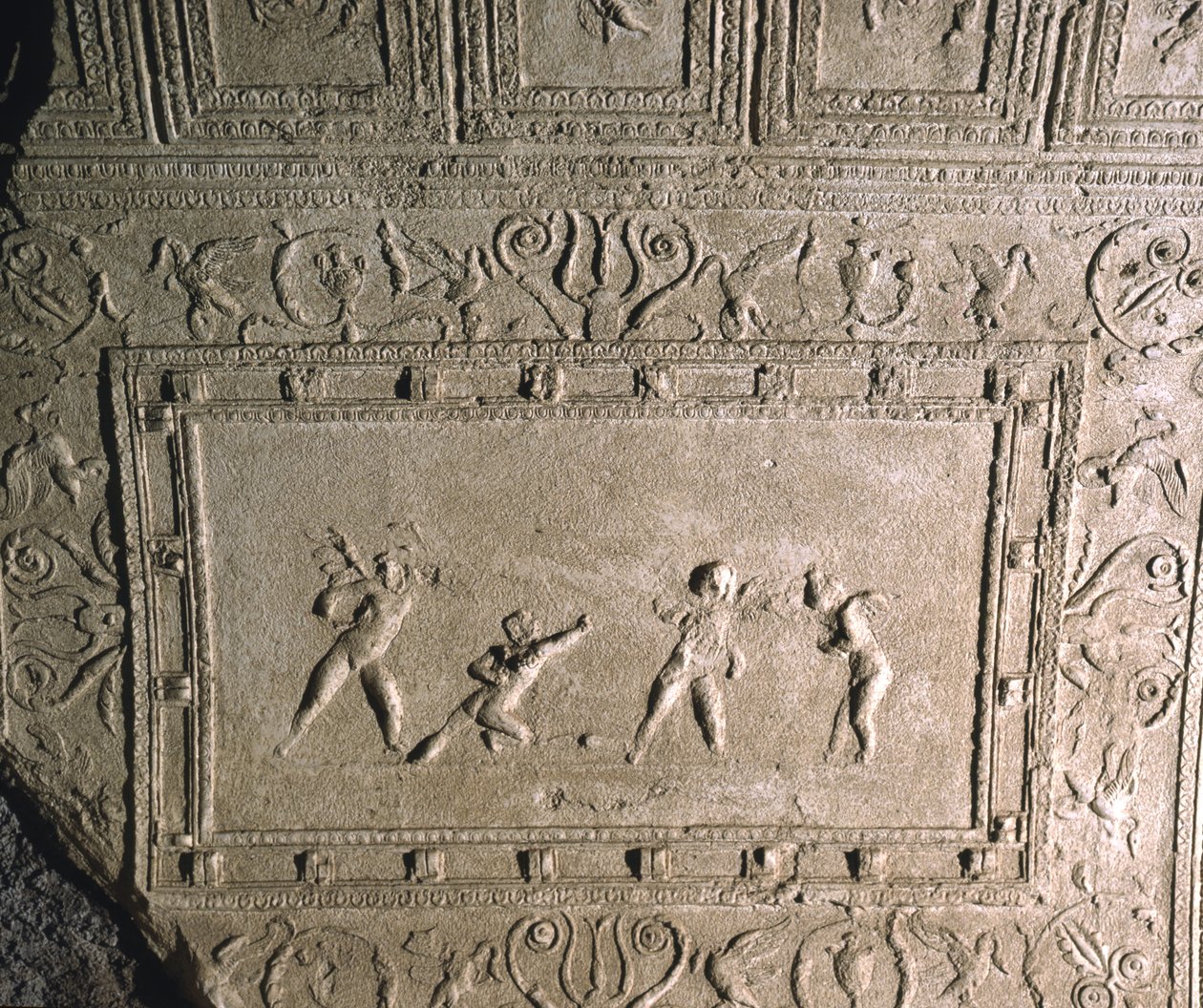 Ceiling decoration from the Cryptoportico of Nero, Palatine Hill, Rome (stucco) by Roman