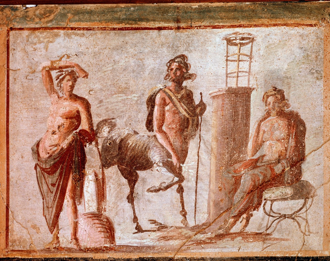 Apollo ve Asklepios ile Centaur (fresk by Roman