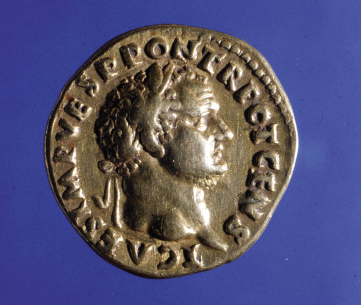 Roma İmparatoru Titus'un (40 - 81) büstü ile sikke. Milano Medagliere Koleksiyonu. by Roman