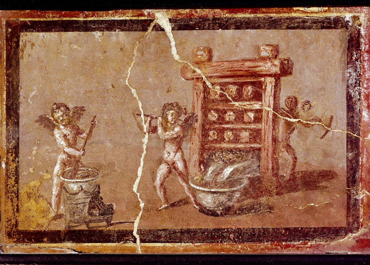 Aşk tanrısı çalışıyor (fresk by Roman