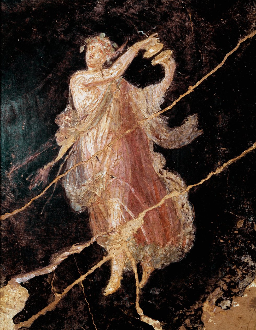 Ziller ile dansçı (fresk by Roman