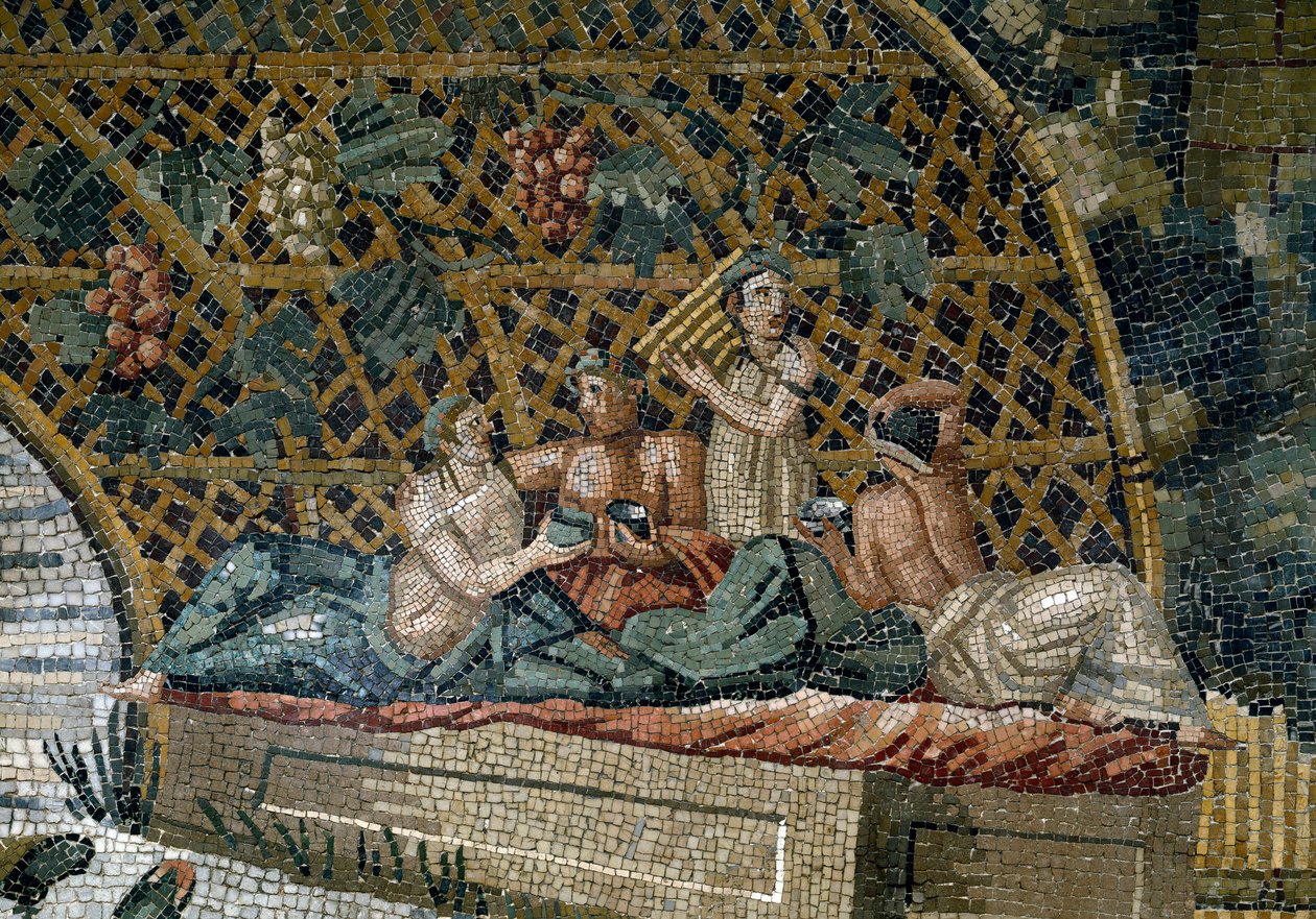 Fortune Primigenia tanrısının tapınağından Preneste (Palestrina) Nilotik mozaiğinin detayı, MÖ 80 by Roman