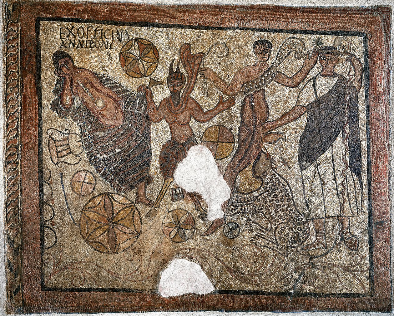 Dionysos ve Ariadne - Mozaik, 4. yüzyıl by Roman