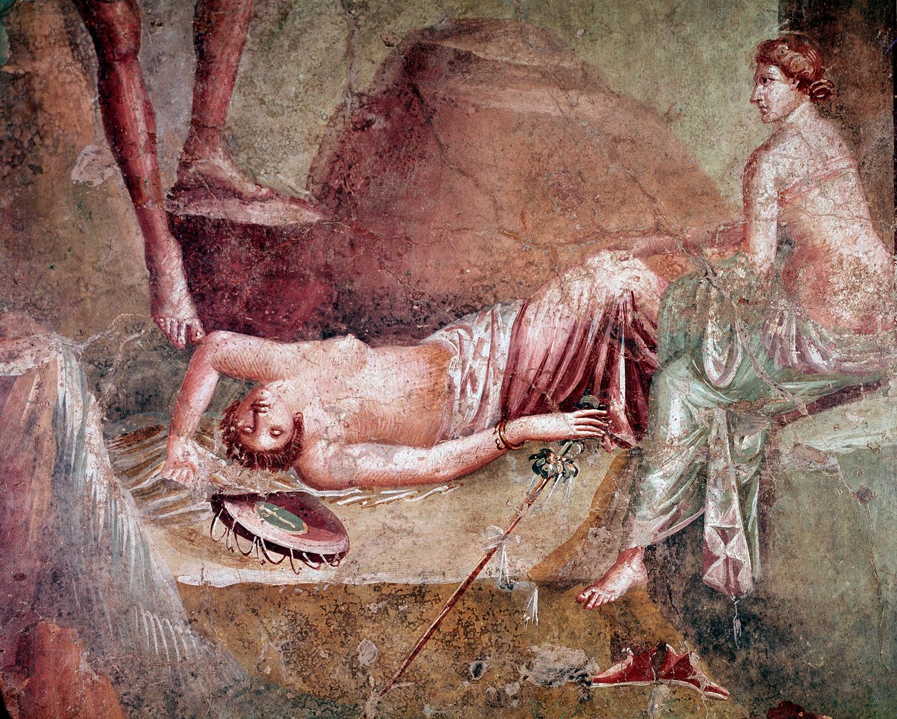 Sarhoş uyuyan maenad (fresk by Roman