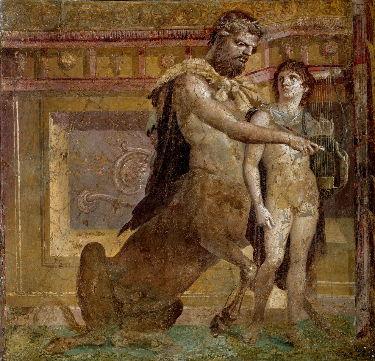 Yunan mitolojisi: centaur Chiron ve Aşil çocuğu. Herculanum Bazilikası