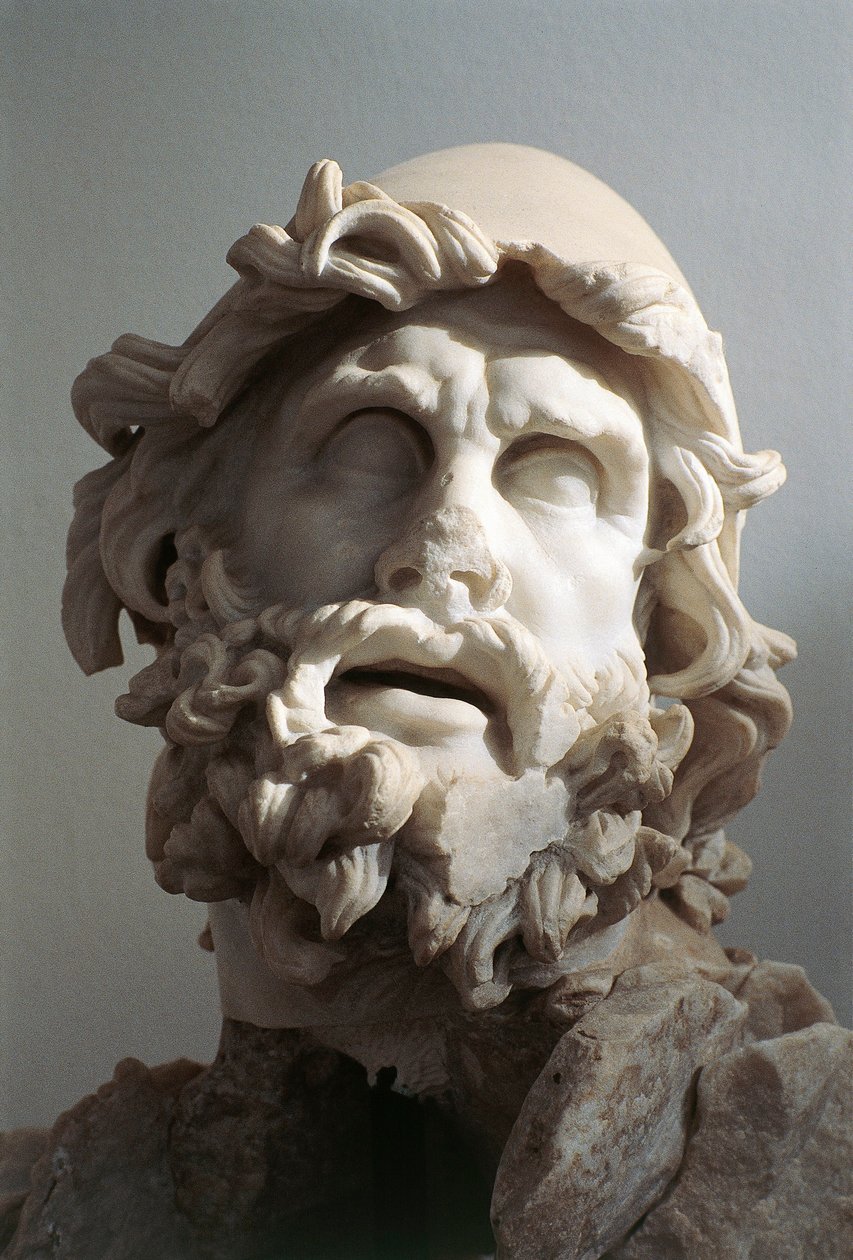 Ulysses Başkanı (Odysseus), Rodos okulunun Helenistik bir heykelinden sonra Roma kopyası, muhtemelen Polyphemus heykel grubunun kör edilmesinden, mermer by Roman