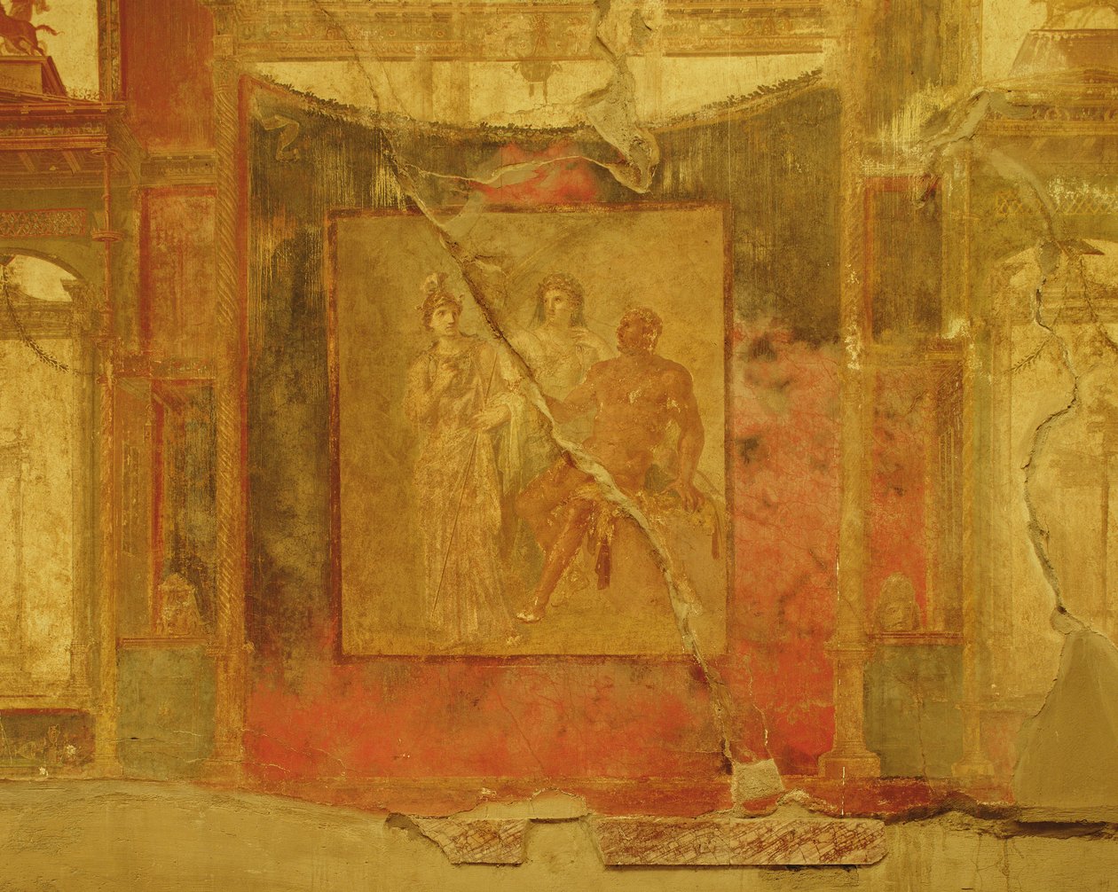 Juno ve Minerva arasındaki Herkül, Augustales Koleji by Roman